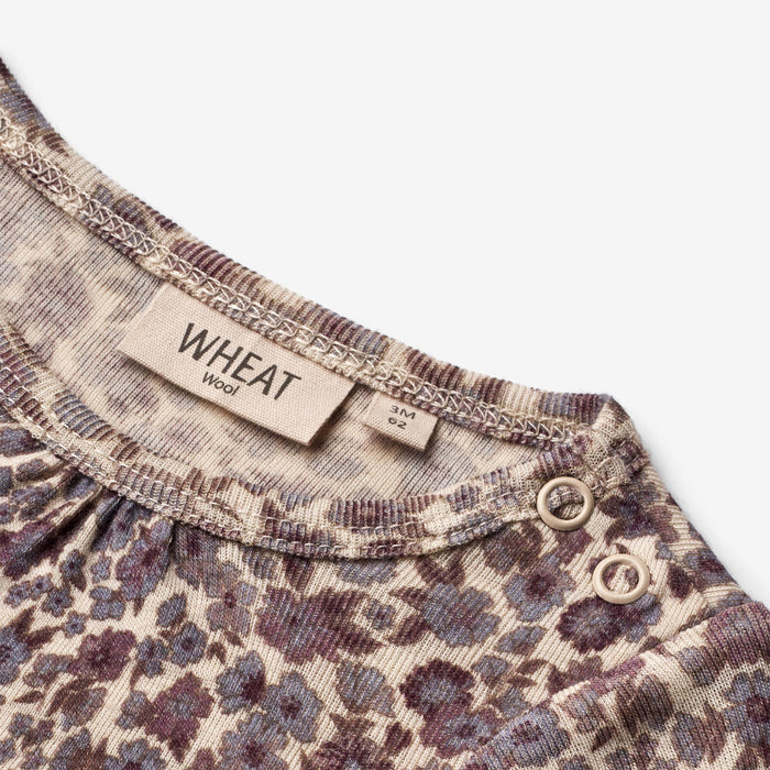 Wheat Wool Wool Jumpsuit Gatherings | Baby Jumpsuit 1493 purple flowers