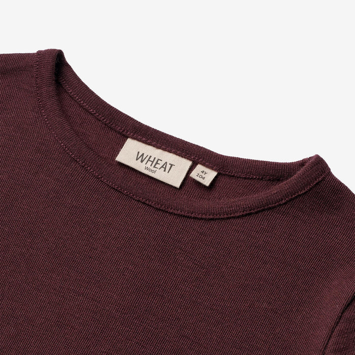 Wheat Wool Wool T-Shirt LS Jersey Tops and T-Shirts 2118 aubergine