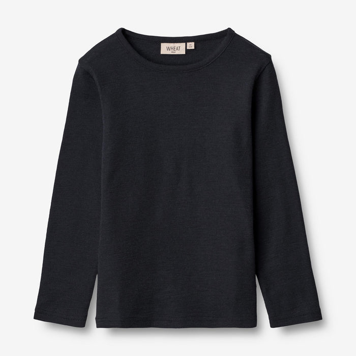 Wheat Wool Wool T-Shirt LS Jersey Tops and T-Shirts 1432 navy