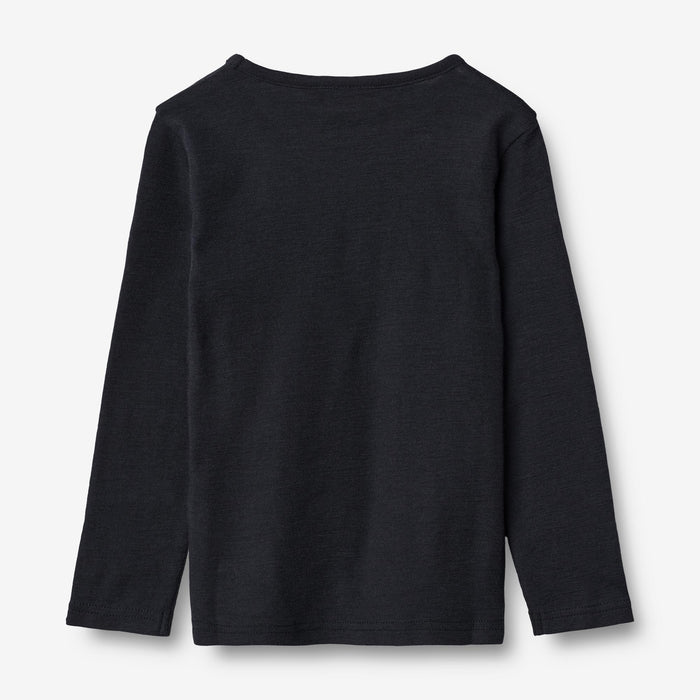 Wheat Wool Wool T-Shirt LS Jersey Tops and T-Shirts 1432 navy