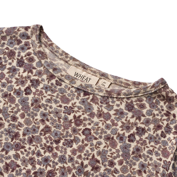 Wheat Wool Wool T-Shirt LS Jersey Tops and T-Shirts 1493 purple flowers