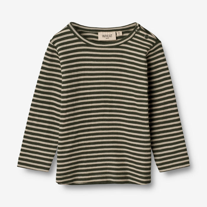Wheat Wool Wool T-Shirt LS | Baby Jersey Tops and T-Shirts 4142 green stripe