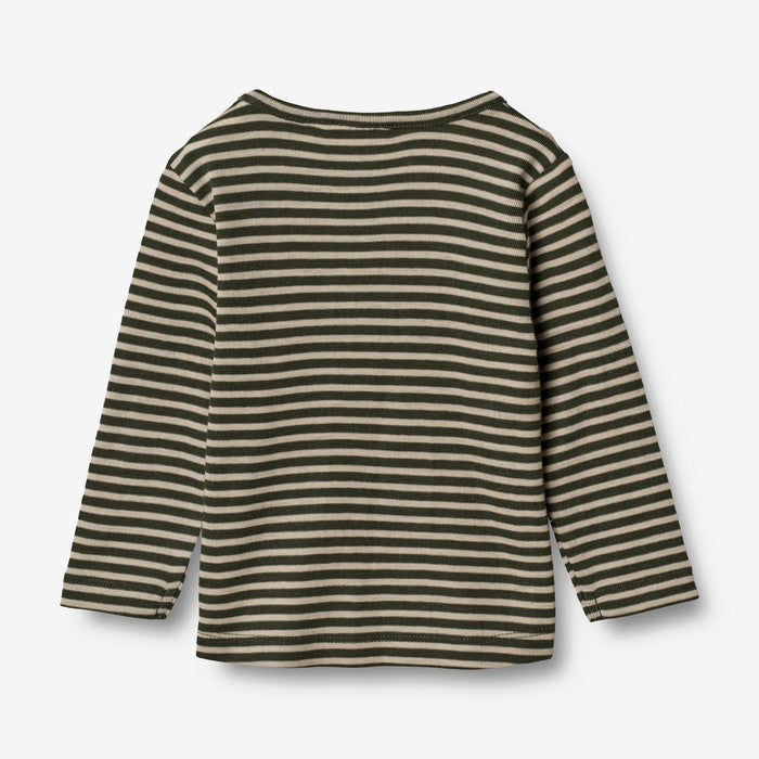 Wheat Wool Wool T-Shirt LS | Baby Jersey Tops and T-Shirts 4142 green stripe