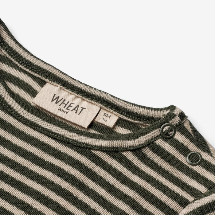 Wheat Wool Wool T-Shirt LS | Baby Jersey Tops and T-Shirts 4142 green stripe