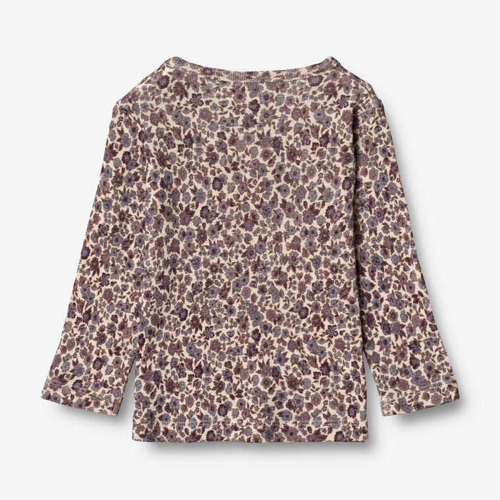 Wheat Wool Wool T-Shirt LS | Baby Jersey Tops and T-Shirts 1493 purple flowers
