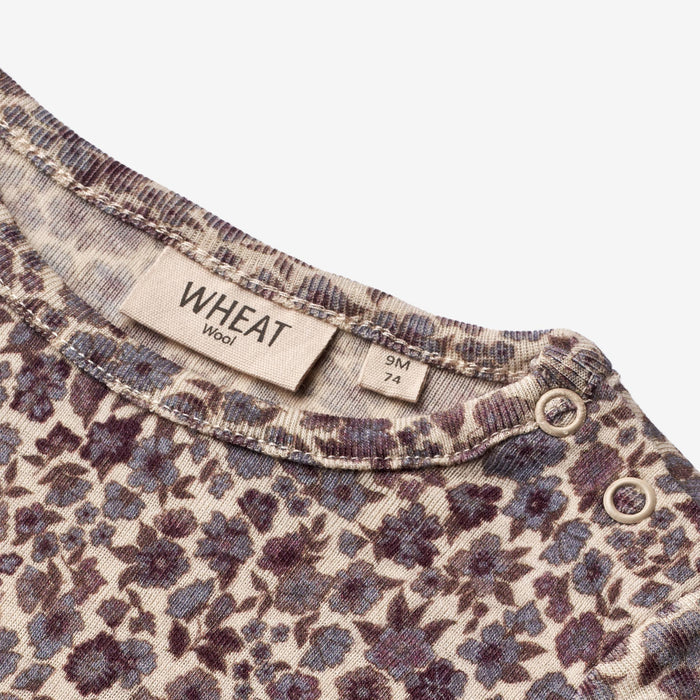 Wheat Wool Wool T-Shirt LS | Baby Jersey Tops and T-Shirts 1493 purple flowers