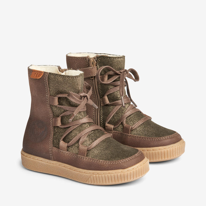 Wheat Footwear Woolie Tex Lace Shine Winter Footwear 0090 taupe