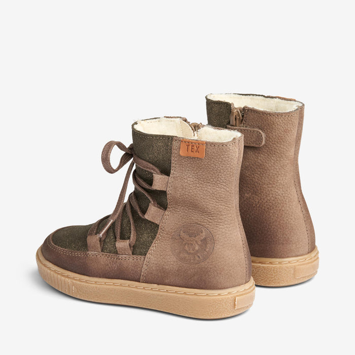 Wheat Footwear Woolie Tex Lace Shine Winter Footwear 0090 taupe